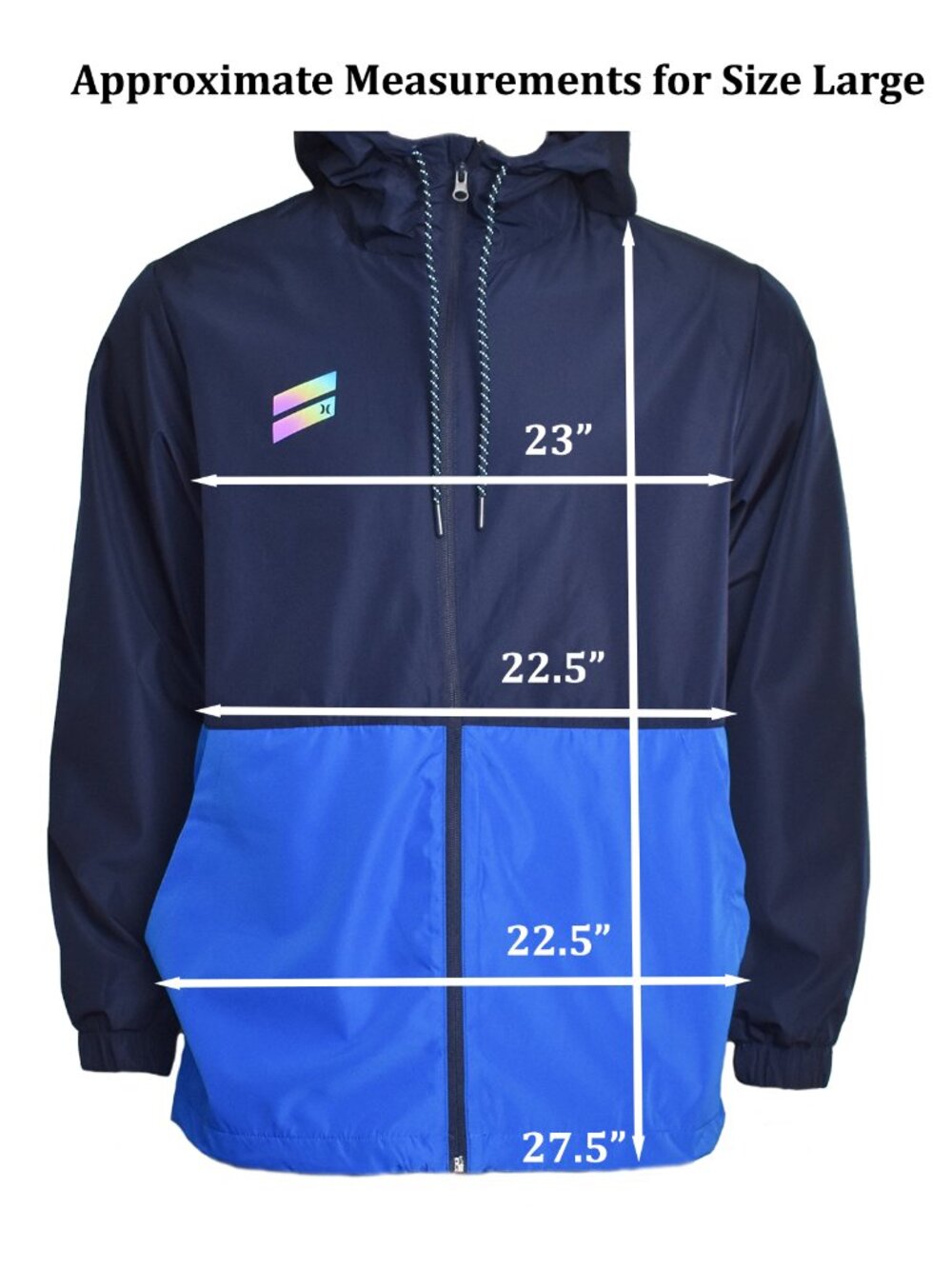 Hurley Men’s Jacket All Seasons Gear Hoodie Windbreaker Colorblock Size L - Picture 6 of 6